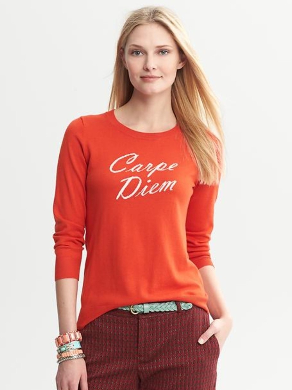 Vintage Banana Republic  'Carpe Diem' Crewneck Sweater